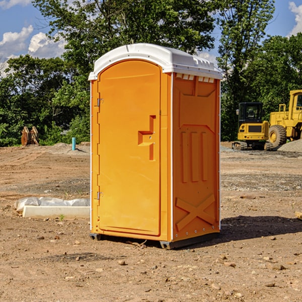 how often are the portable restrooms cleaned and serviced during a rental period in Kangley